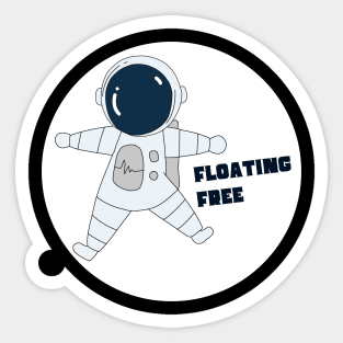 Astronaut in Space Suit Floating Free Sticker